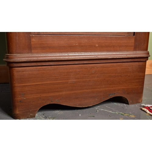 534 - A 20th century solid cast iron bachelor chest of drawers shaped floor safe. The safe in the shape of... 