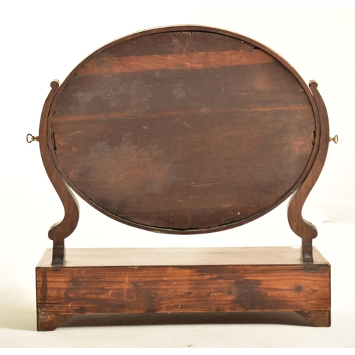 536 - A George III 19th century mahogany and boxwood inlaid toilet dressing table swing mirror. The mirror... 