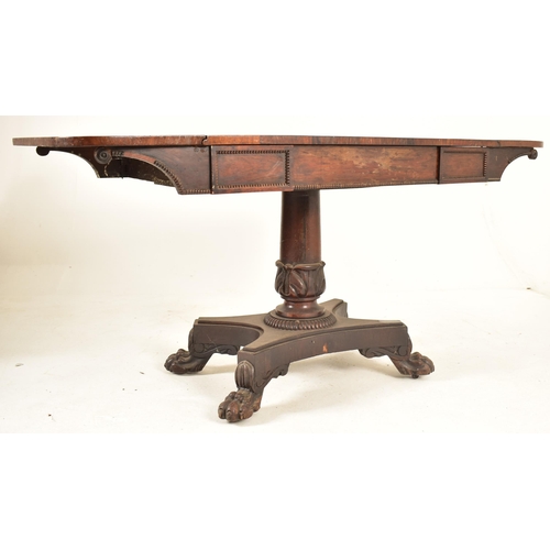 354 - A Scottish / Irish Regency William IV 19th century rosewood drop leaf sofa table. The table having a... 