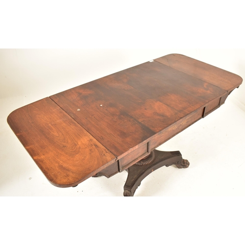 354 - A Scottish / Irish Regency William IV 19th century rosewood drop leaf sofa table. The table having a... 