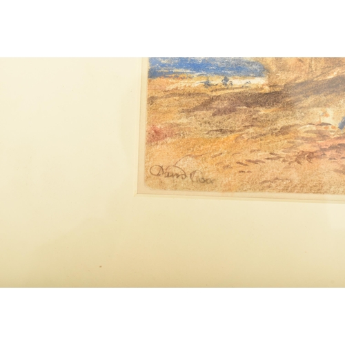 566 - School of David Cox O.W.S. (British, 1783-1859) - A watercolour & pastel on paper landscape painting... 