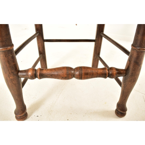 580 - A large Victorian 19th century fruitwood refectory farmhouse dining table together with set of five ... 