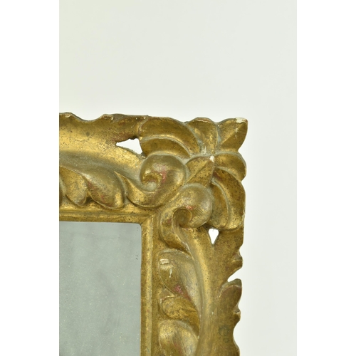 589 - A early 20th century continental gilt gesso and wood Italian inspired wall hanging mirror converted ... 