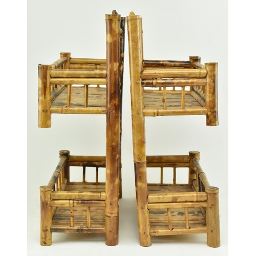 397 - A pair of late 19th century Victorian Aesthetic movement crafted bamboo hanging bookshelves. Each bo... 