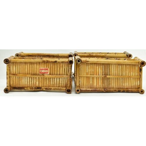 397 - A pair of late 19th century Victorian Aesthetic movement crafted bamboo hanging bookshelves. Each bo... 