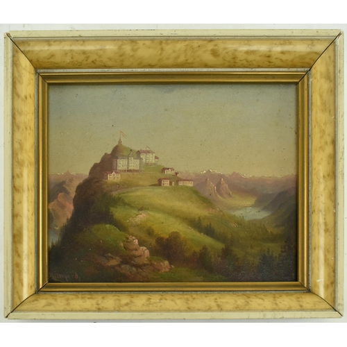 415 - Louis Ritschard (Austria, 1817-1904) - A 19th century continental oil on board landscape painting by... 