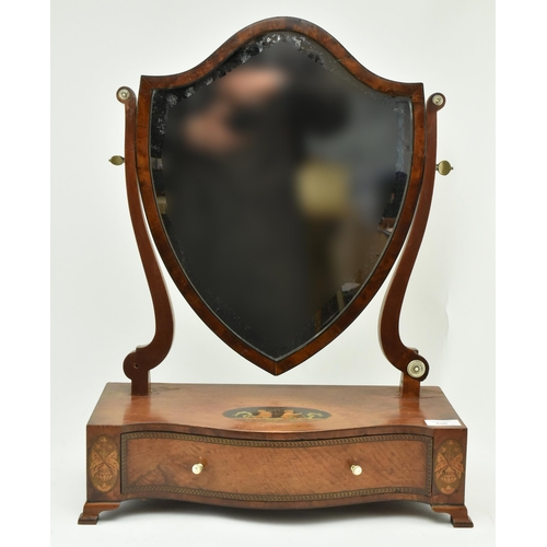 426 - A George III early 19th century mahogany & satinwood stencil decorated toilet dressing swing mirror.... 