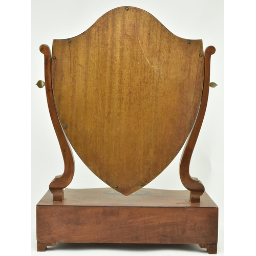 426 - A George III early 19th century mahogany & satinwood stencil decorated toilet dressing swing mirror.... 