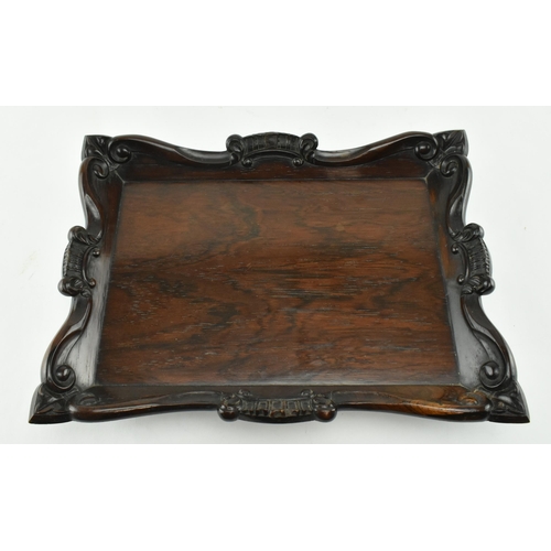 437 - An early - mid 19th century circa 1840s table top card tray. The tray rectangular in form, with scro... 