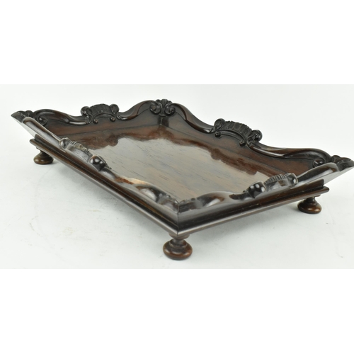 437 - An early - mid 19th century circa 1840s table top card tray. The tray rectangular in form, with scro... 