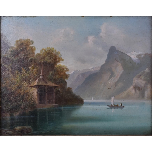 449 - After Hubert Sattler (Austrian, 1817 - 1904) - A 19th century continental oil on board landscape pai... 