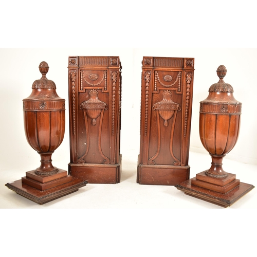 450 - A large pair of Adams Revival mahogany decorative pedestals columns stands in a Neo-Classical manner... 