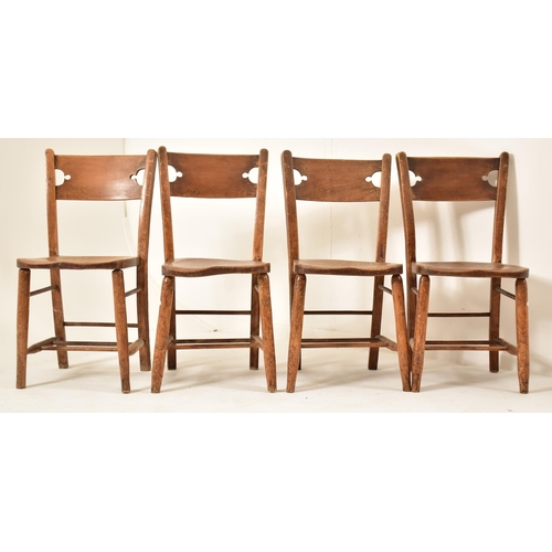 471 - A set of twelve Victorian 19th century beech & elm Windsor dining chairs. Each chair having a solid ... 