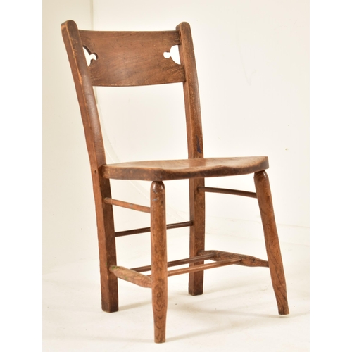 471 - A set of twelve Victorian 19th century beech & elm Windsor dining chairs. Each chair having a solid ... 