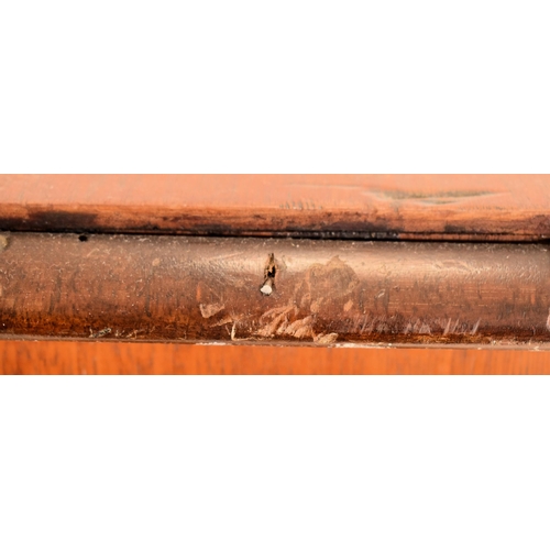 486 - A 19th century mahogany bow fronted chest of drawers. The chest having a chamfered edge top over two... 