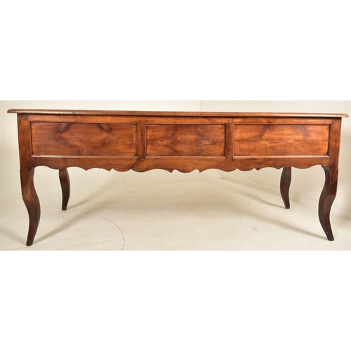 611 - A large French continental 19th century chestnut wood writing office desk. The desk having a rectang... 