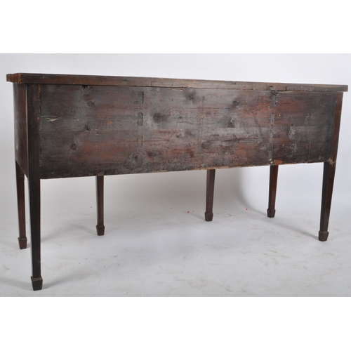 398 - A George III early 19th century mahogany inlaid serpentine front sideboard credenza / serving board.... 