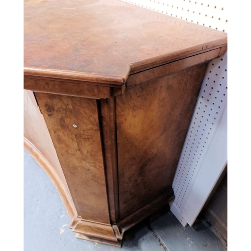 525 - A large Continental early 20th century walnut serpentine front buffet sideboard credenza. The creden... 