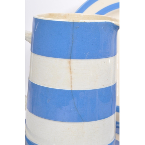 167 - T G Green - A collection of mid to late 20th century T G Green Cornish Ware blue and white striped k... 