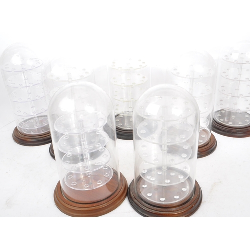 278 - A collection of seven vintage / mid 20th Century glass & plastic display domes. All converted to hou... 