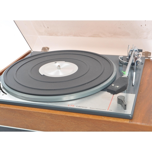 420 - Lenco - A mid 20th century Lenco L75 turntable record player. The turntable marked 'Made In Switzerl... 