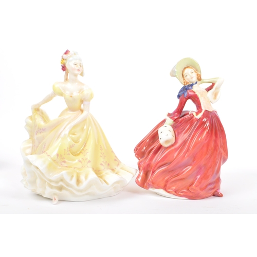 10 - Royal Doulton - A collection of six vintage mid 20th century porcelain china tableware figurines. Co... 