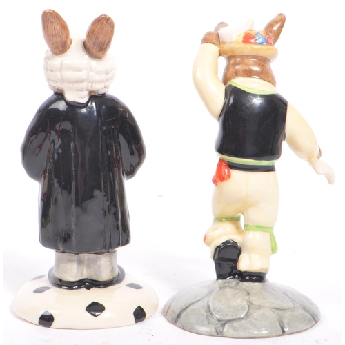 112 - Royal Doulton - Bunnykins - A collection of late 20th century porcelain china bunny figures / statue... 