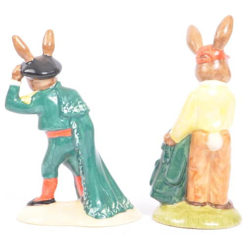 112 - Royal Doulton - Bunnykins - A collection of late 20th century porcelain china bunny figures / statue... 