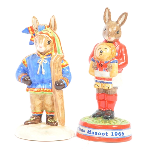 113 - Royal Doulton - Bunnykins - A collection of late 20th century porcelain china bunny figurines / stat... 