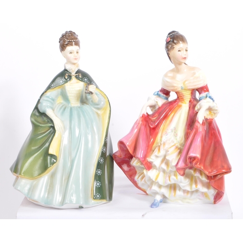 12 - Royal Doulton - A collection of eight mid 20th century porcelain table ware female figurines. Includ... 