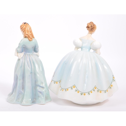 12 - Royal Doulton - A collection of eight mid 20th century porcelain table ware female figurines. Includ... 