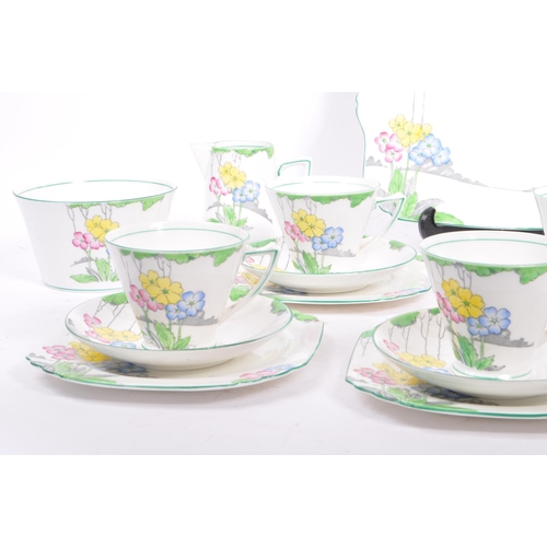 136 - Heathcote Fine China - An early 20th century circa 1930s hand painted Art Deco 'Lea Pattern' Tea Ser... 