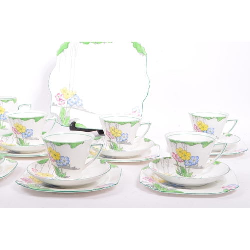 136 - Heathcote Fine China - An early 20th century circa 1930s hand painted Art Deco 'Lea Pattern' Tea Ser... 