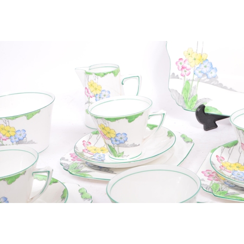 136 - Heathcote Fine China - An early 20th century circa 1930s hand painted Art Deco 'Lea Pattern' Tea Ser... 