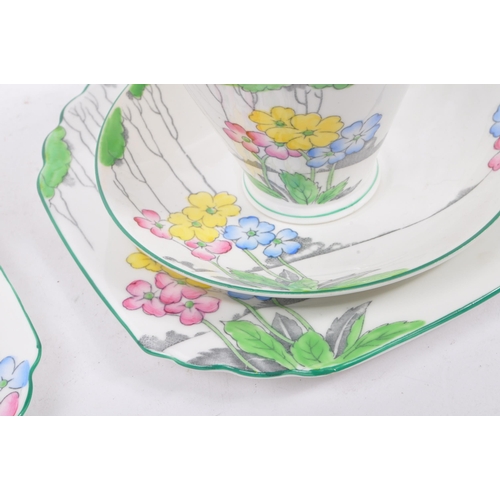 136 - Heathcote Fine China - An early 20th century circa 1930s hand painted Art Deco 'Lea Pattern' Tea Ser... 