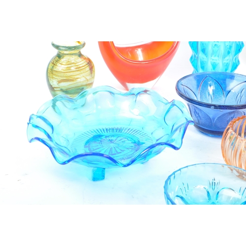 145 - A large collection of mid 20th century art glass. The collection to include a variety of glass dishe... 