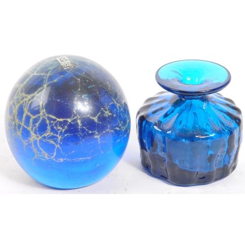 150 - An assortment of vintage studio art glass vases and paperweights. Comprising of two mdina squat bulb... 