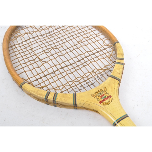 171 - Tennis. Two mid-20th century Bristolian rackets. Local interest with labels for Harris’s Tiger racke... 