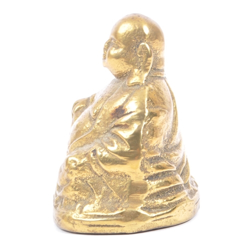 186 - A Chinese Oriental early 20th century cast brass Laughing Buddha / Budai sculpture figurine. The fig... 