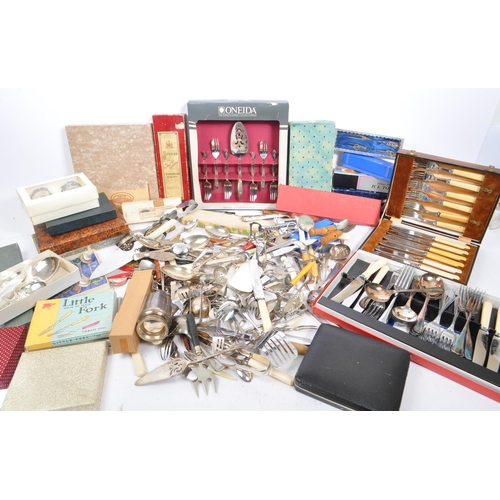 195 - A large collection of 20th century silver plate and stainless steel cutlery. The collection to inclu... 