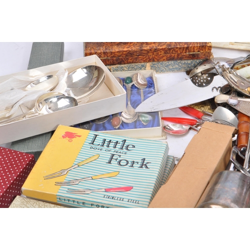 195 - A large collection of 20th century silver plate and stainless steel cutlery. The collection to inclu... 