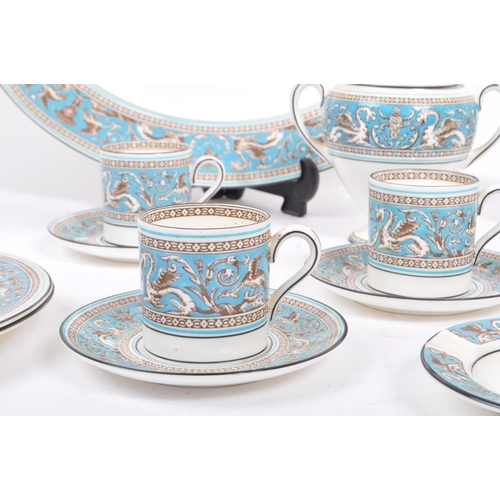 2 - Wedgwood - Florentine - A vintage 20th century porcelain china tea service set. Comprising of teapot... 