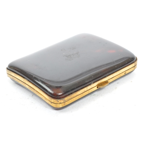 201 - A pair of early 20th century circa 1920s tortoise shell cigarette cases / trinket box. The lot to in... 