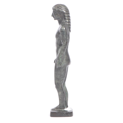 206 - Ancient Egypt - A 20th century ancient Greek free standing bronze statue, depicting a nude Kroisos K... 