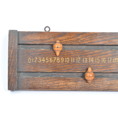 210 - An early 20th century wall mounted snooker score board believed to be by S Ascott & Sons, Leytonston... 