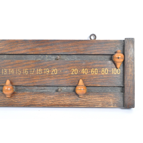 210 - An early 20th century wall mounted snooker score board believed to be by S Ascott & Sons, Leytonston... 