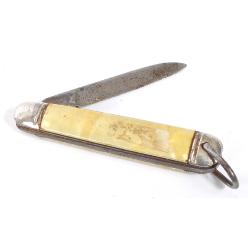 231 - A collection of seven 19th & 20th century mother of pearl handled stainless steel fruit knives. Some... 