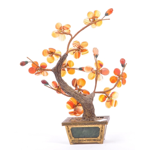 247 - An early 20th century circa 1920s agate tree of life ornamental bonsai style decoration. The tree ha... 