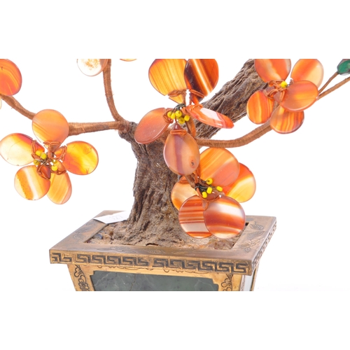 247 - An early 20th century circa 1920s agate tree of life ornamental bonsai style decoration. The tree ha... 