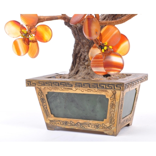 247 - An early 20th century circa 1920s agate tree of life ornamental bonsai style decoration. The tree ha... 